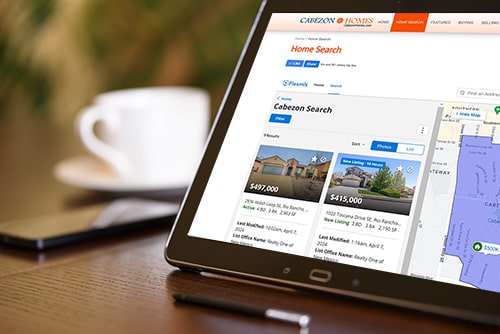 Cabezon home search on tablet